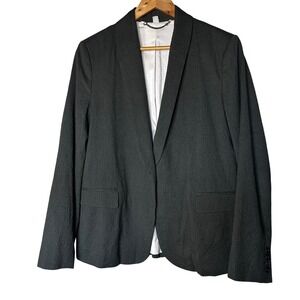 Jigsaw Blazer UK 16 US 12 EU 44 Textured Italian Fabric Gray Cotton Blend Career